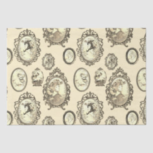 Elegant Art Nouveau Girls Flowers Lijsten Tissuepapier