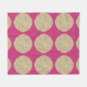 Elegant art nouveau goud fuschia roze medaillon fleece deken (Voorkant (Horizontaal))