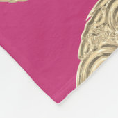Elegant art nouveau goud fuschia roze medaillon fleece deken (Hoek)