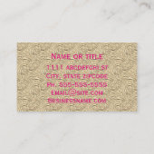 Elegant art nouveau goud fuschia roze medaillon visitekaartje (Achterkant)