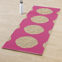 Elegant art nouveau goud fuschia roze medaillon yogamat