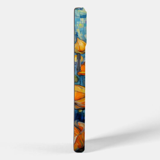 Elegant Art Nouveau Gouden Geel Poppy Mozaïek Case-Mate iPhone Case (Achterkant / Rechts)