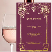 Elegant Art nouveau grapes Folie Uitnodiging
