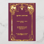 Elegant Art nouveau grapes Folie Uitnodiging (Voorkant)