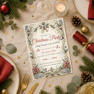 Elegant Art Nouveau Kerstfeest Kaart