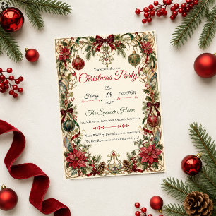 Elegant Art Nouveau Kerstfeest Kaart