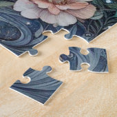Elegant art nouveau konijn in bloemenpaas Lijst Legpuzzel (Zijkant)