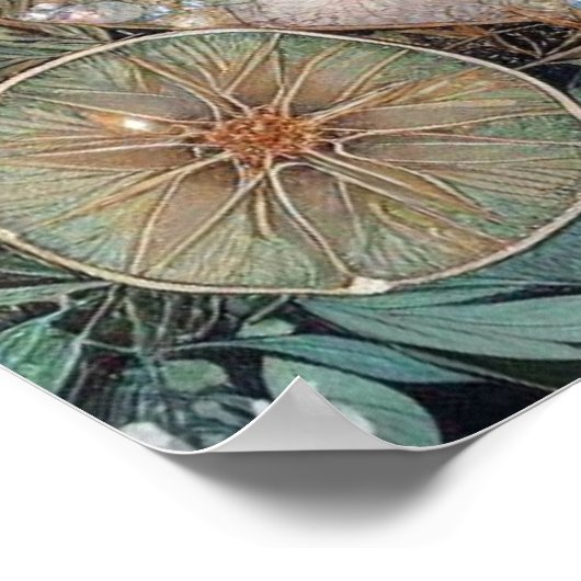 Elegant art nouveau konijn in bloemenpaas Lijst Poster (Hoek)