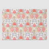 Elegant Art Nouveau koraal bloempatroon Tissuepapier (Voorkant)