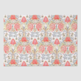 Elegant Art Nouveau koraal bloempatroon Tissuepapier