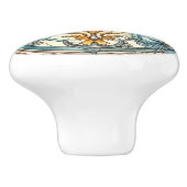 Elegant art nouveau patroon keramische knop (Zijkant)