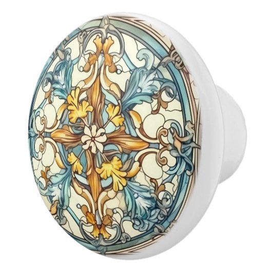 Elegant art nouveau patroon keramische knop (Rechts)