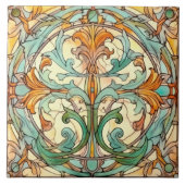 Elegant art nouveau patroon tegeltje (Voorkant)