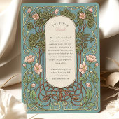 Elegant Art Nouveau Pinnk Lily Wedding Kaart
