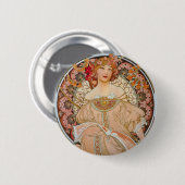 Elegant Art Nouveau Ronde Button 5,7 Cm (Voorkant /achterkant)