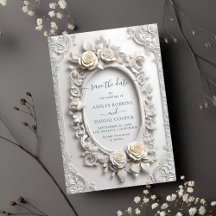 Elegant Art Nouveau Roos Lijst Bewaar de datum