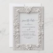 Elegant Art Nouveau Roos Lijst Bewaar de datum Kaart (Voorkant)