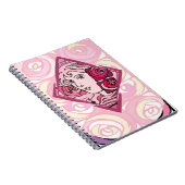 Elegant Art Nouveau Roos Woman Notitieboek (Rechterzijde)