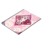 Elegant Art Nouveau Roos Woman Notitieboek (Linkerzijde)