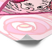 Elegant Art Nouveau Roos Woman Poster (Hoek)