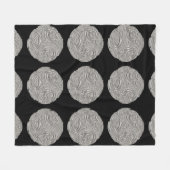 Elegant art nouveau Silver Black medallion Fleece Deken (Voorkant (Horizontaal))