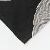 Elegant art nouveau Silver Black medallion Fleece Deken (Hoek)