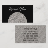 Elegant art nouveau Silver Black medallion Visitekaartje (Voorkant / Achterkant)