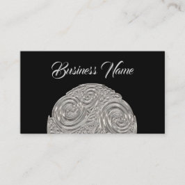 Elegant art nouveau Silver Black medallion Visitekaartje