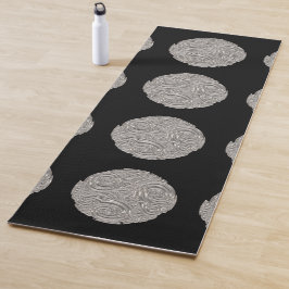 Elegant art nouveau Silver Black medallion Yogamat