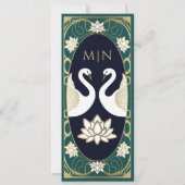 Elegant Art Nouveau slaat de datum op Kaart (Achterkant)