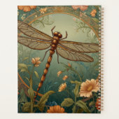 Elegant Art Nouveau Spring green Dragonfly Planner (Achterkant)
