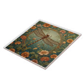 Elegant Art Nouveau Spring green Dragonfly Tegeltje (Zijkant)