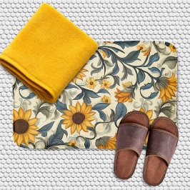 Elegant Art Nouveau Sunflower Pattern Badmat