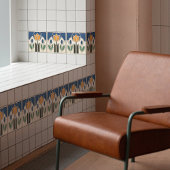 Elegant Art Nouveau Tulip Ceramic Tile Tegeltje