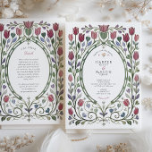 Elegant Art Nouveau Tulip Floral Wedding Kaart