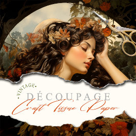 Elegant Art Nouveau Victorian Goddess Floral Tissuepapier