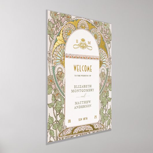 Elegant art nouveau welkomstbord folie afdrukken (Laagn)