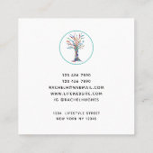 Elegant Art Therapist Tree Vierkante Visitekaartje (Achterkant)