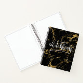 Elegant artiest Sketchbook Jouw naam Black Marmer Notitieboek (Binnen)