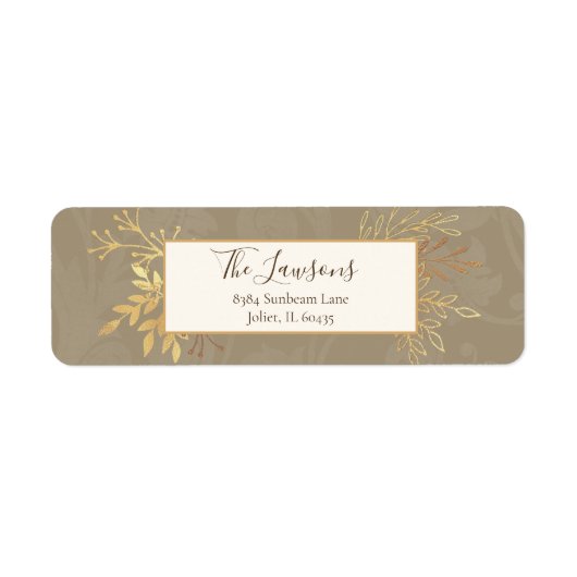 Elegant Artisan Gold Leaves Etiket (Voorkant)