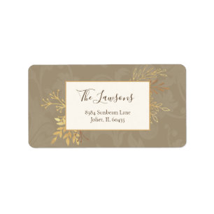 Elegant Artisan Gold Leaves Etiket