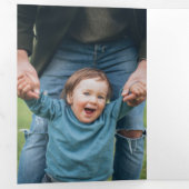 Elegant Artisan Green met gouden penseelfoto Drieluik Kaart (Binnenzijde eerst)