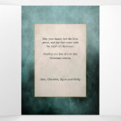 Elegant Artisan Green met gouden penseelfoto Drieluik Kaart (Binnenkant midden)