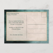 Elegant Artisan Green met gouden penseelfoto Feestdagenkaart (Achterkant)