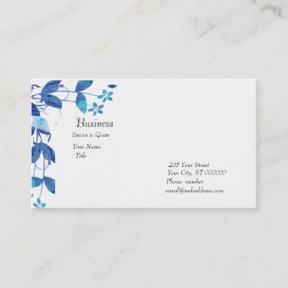 Elegant Artistic Blue Waterverf Floral Visitekaartje