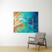 Elegant Artistic Blue Weddenschap Foto Booth Backd Wandkleed (In Situ (horizontaal))