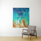 Elegant Artistic Blue Weddenschap Foto Booth Backd Wandkleed (In situ)