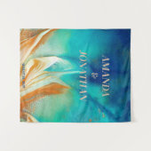 Elegant Artistic Blue Weddenschap Foto Booth Backd Wandkleed (Voorkant (horizontaal))