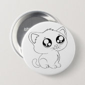 Elegant Artistic Cat Design Button (Voorkant /achterkant)