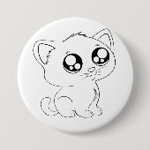 Elegant Artistic Cat Design Button (Voorkant)